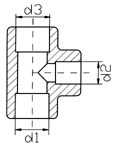 830_T-Stück_reduziert_Zeichnung_Clina Standard Fittings