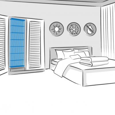 Illustration Clina GRAVIMAT im Hotelzimmer