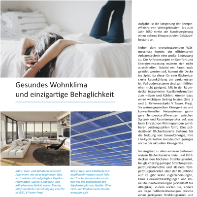 Zeitungsausschnitt Bel Etage "Gesundes Wohnklima"